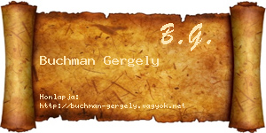 Buchman Gergely névjegykártya